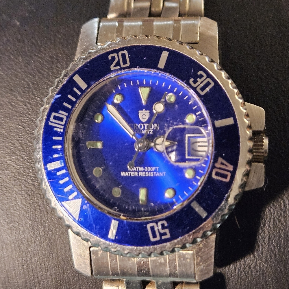Croton Blue and Silver Womens Dive Watch